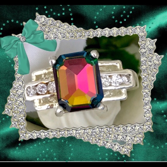 🌺🌴🌺 NWOT:  NATURAL MYSTIC RAINBOW RING 🌺🌴🌺 - Picture 2 of 3